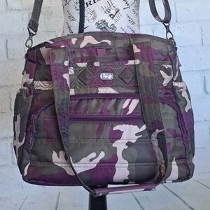 Lug Windjammer Convertible Crossbody Tote. Camo Berry. NWOT
